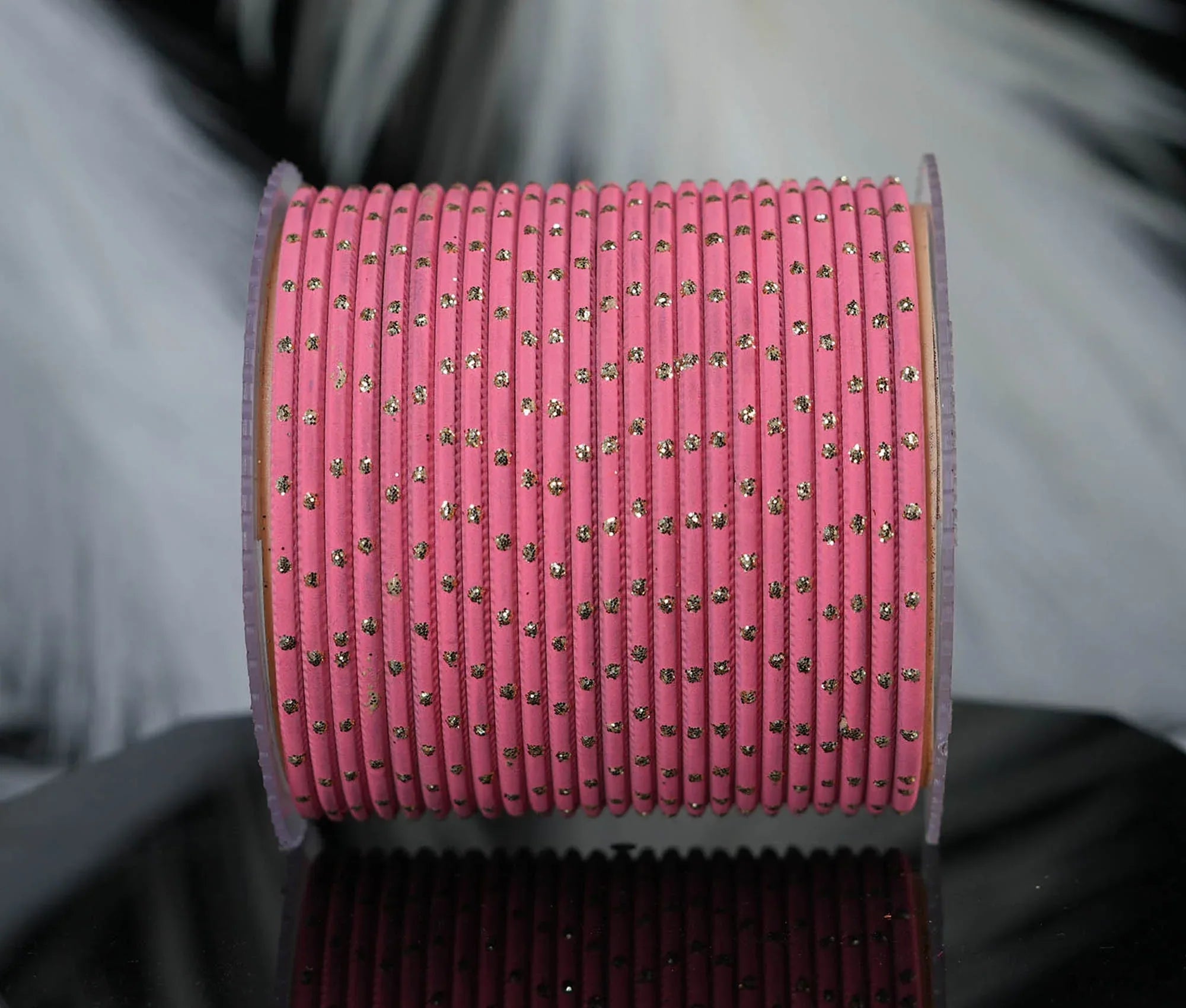 Light Gajari Dot Design Matte Finish Metal Bangle for Women & Girls (Pack of 24) - The Golden Cascade